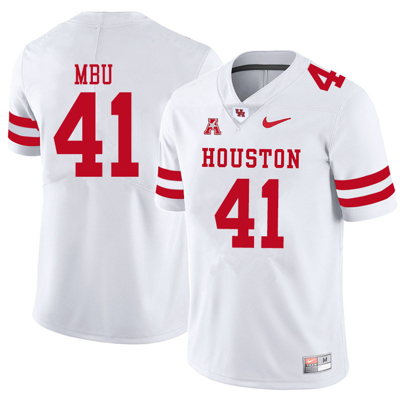 Men #41 Bradley Mbu Houston Cougars College Football Jerseys Sale-White - Click Image to Close
